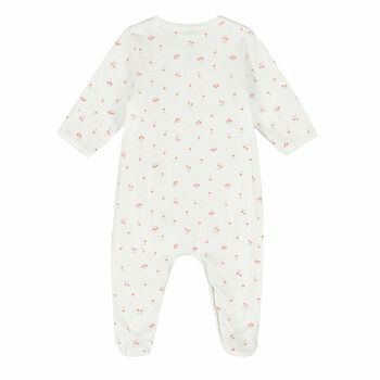 Baby Girls White & Pink Cherry Babygrow