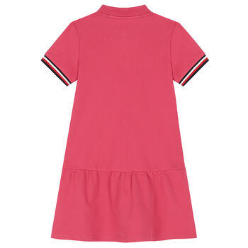 Girls Pink Logo Polo Shirt Dress
