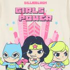 توب بنات بأكمام بالشعار باللون العاجى, 1, hi-res