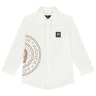 Boys White Logo Shirt, 2, hi-res