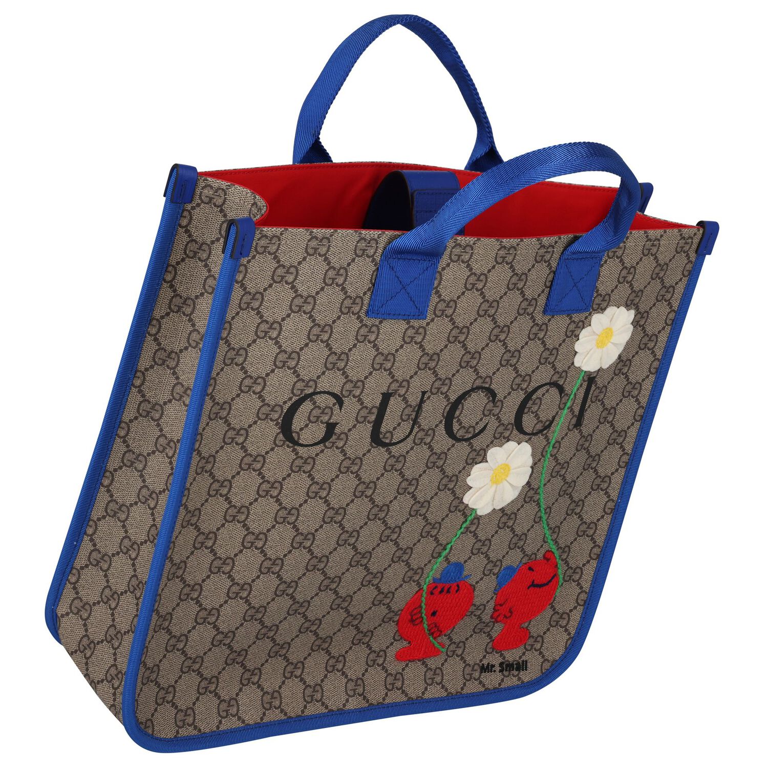 Girls Beige GG Supreme Floral Tote Bag ( 39cm ), 1, hi-res