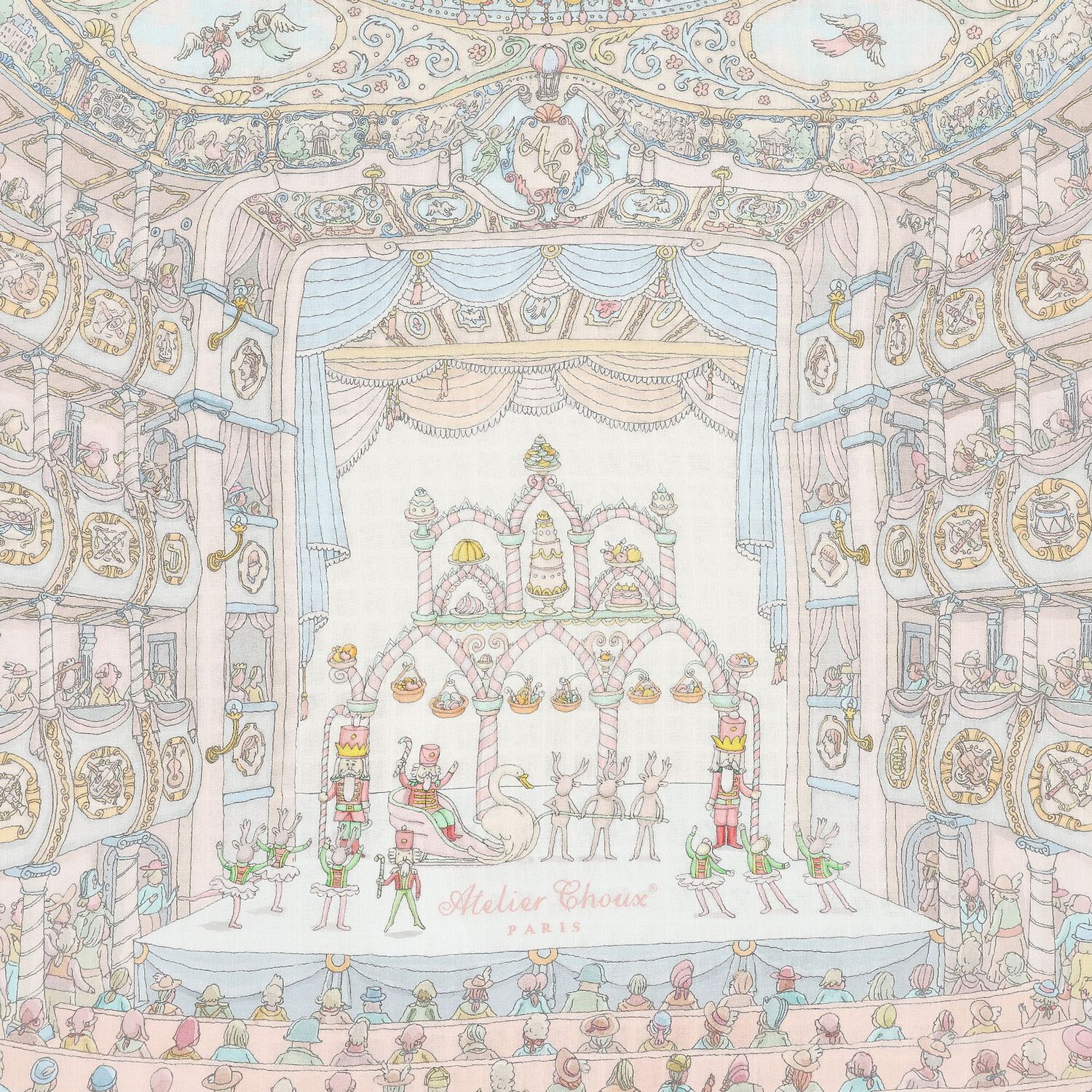 بطانية كاريه للأطفال بطبعة كسارة البندق  باللون الأبيض والأزرق, 1, hi-res image number null