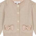 Baby Girls Gold Bow Cardigan, 1, hi-res