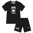Girls Black Hello Kitty Shorts Set, 1, hi-res