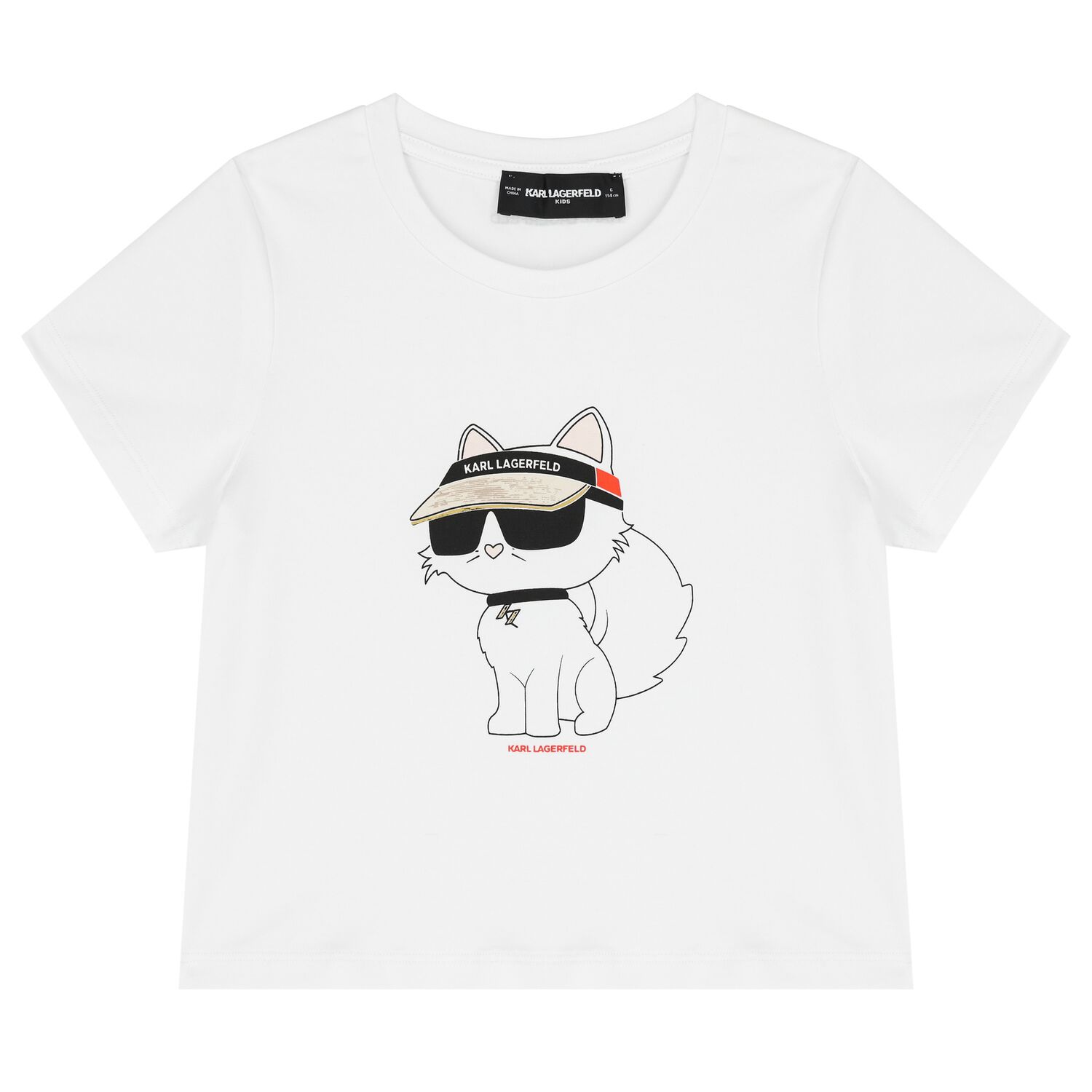 Girls White Choupette Logo T-Shirt, 2, hi-res image number null