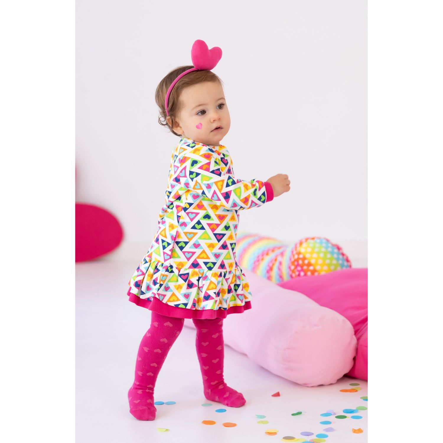 Girls Ivory Heart Dress Set, 1, hi-res image number null