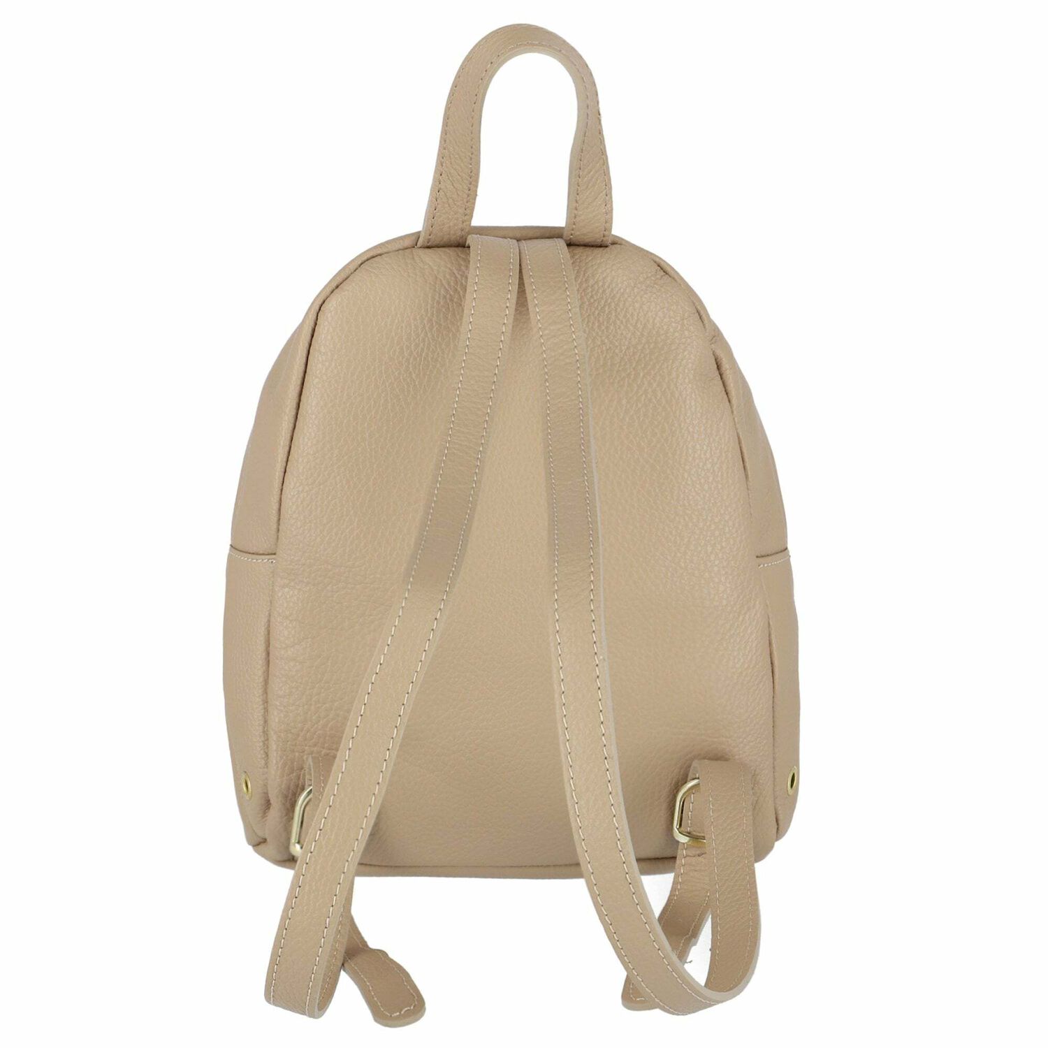 Girls Beige Leather Backpack , 2, hi-res