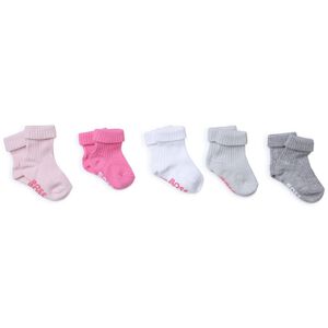 Baby Girls Pink, White & Grey Socks (5 Pack)
