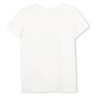 Girls Ivory Embellished Logo T-Shirt, 1, hi-res
