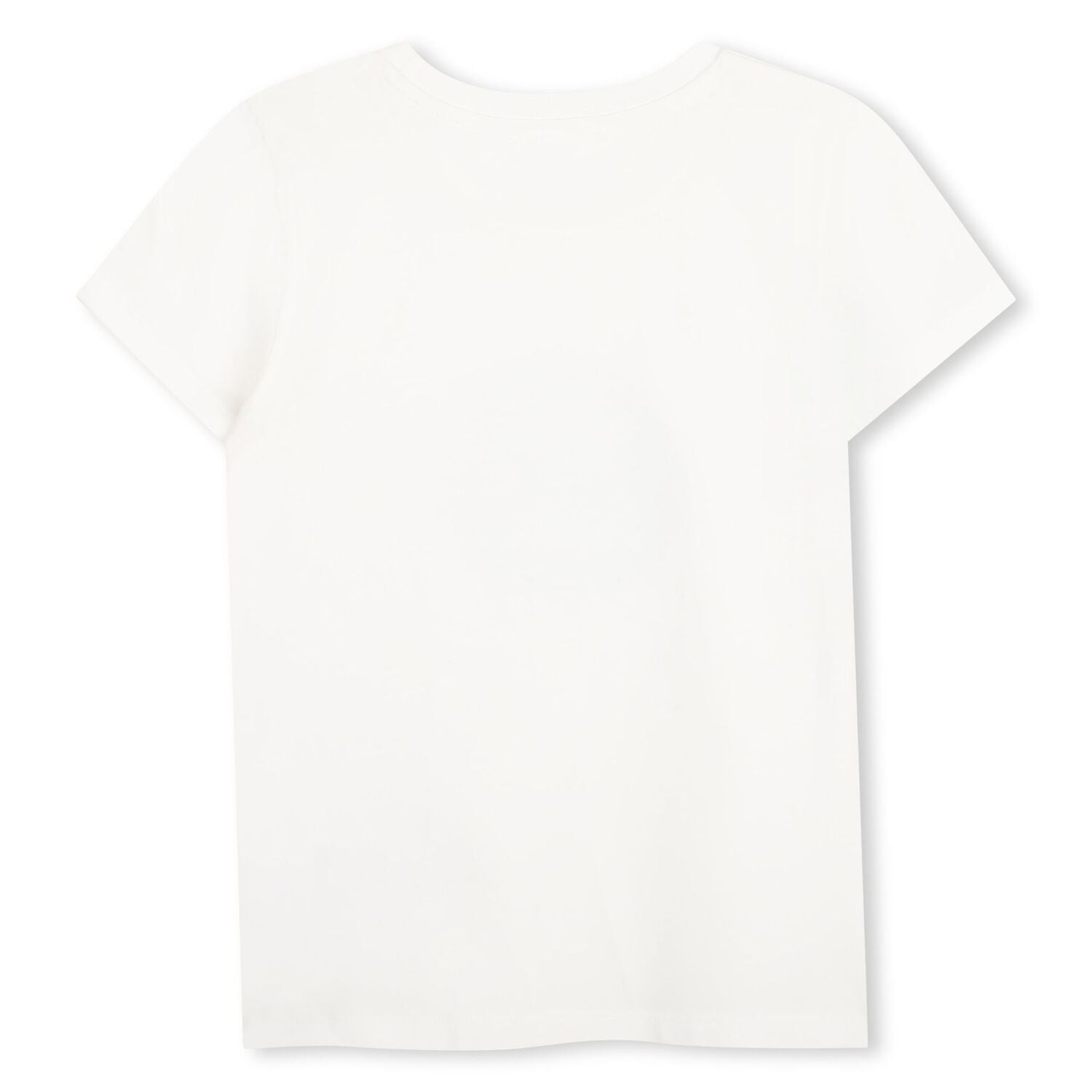 Girls Ivory Embellished Logo T-Shirt, 1, hi-res