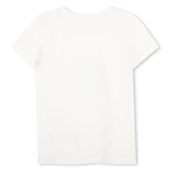 Girls Ivory Embellished Logo T-Shirt