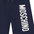 Boys Black Logo Shorts, 1, hi-res