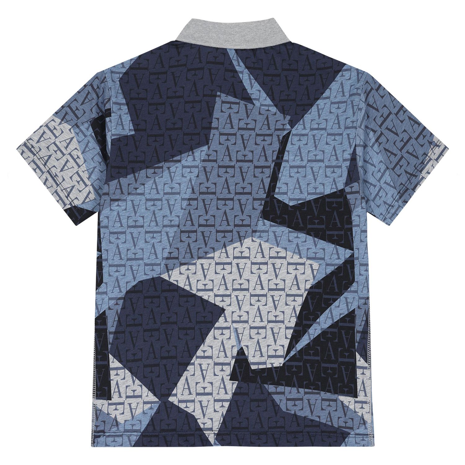 Boys Grey & Blue Logo Polo Shirt, 1, hi-res