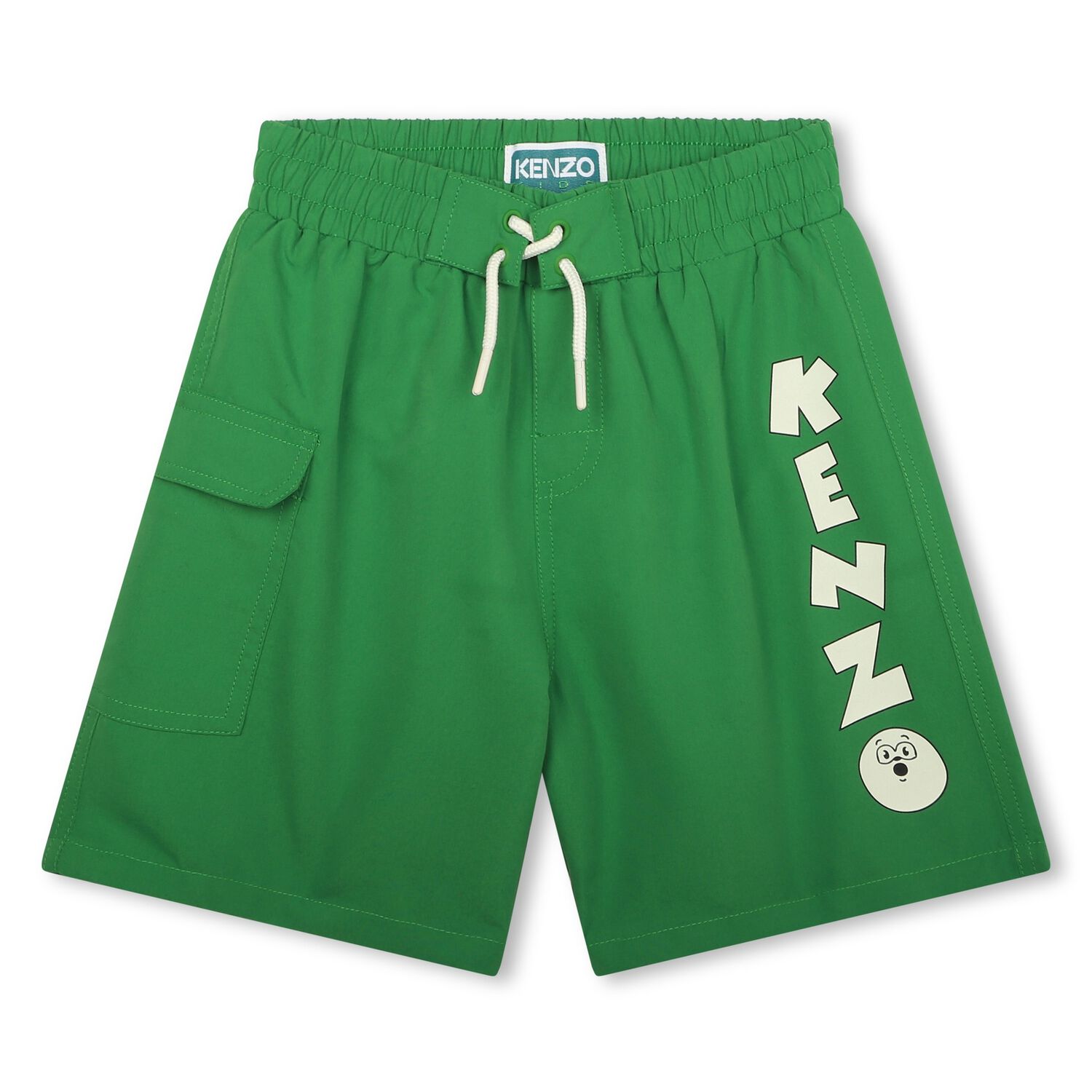 Boys Green Logo Swim Shorts, 1, hi-res