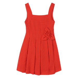 Girls Red Sleeveless Dress