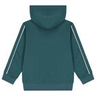 Boys Green Logo Hooded Top, 1, hi-res