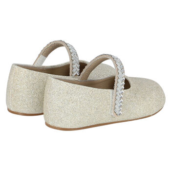 Baby Girls Ivory & Silver Glitter Shoes