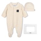 Beige Logo Babygrow Gift Set, 1, hi-res