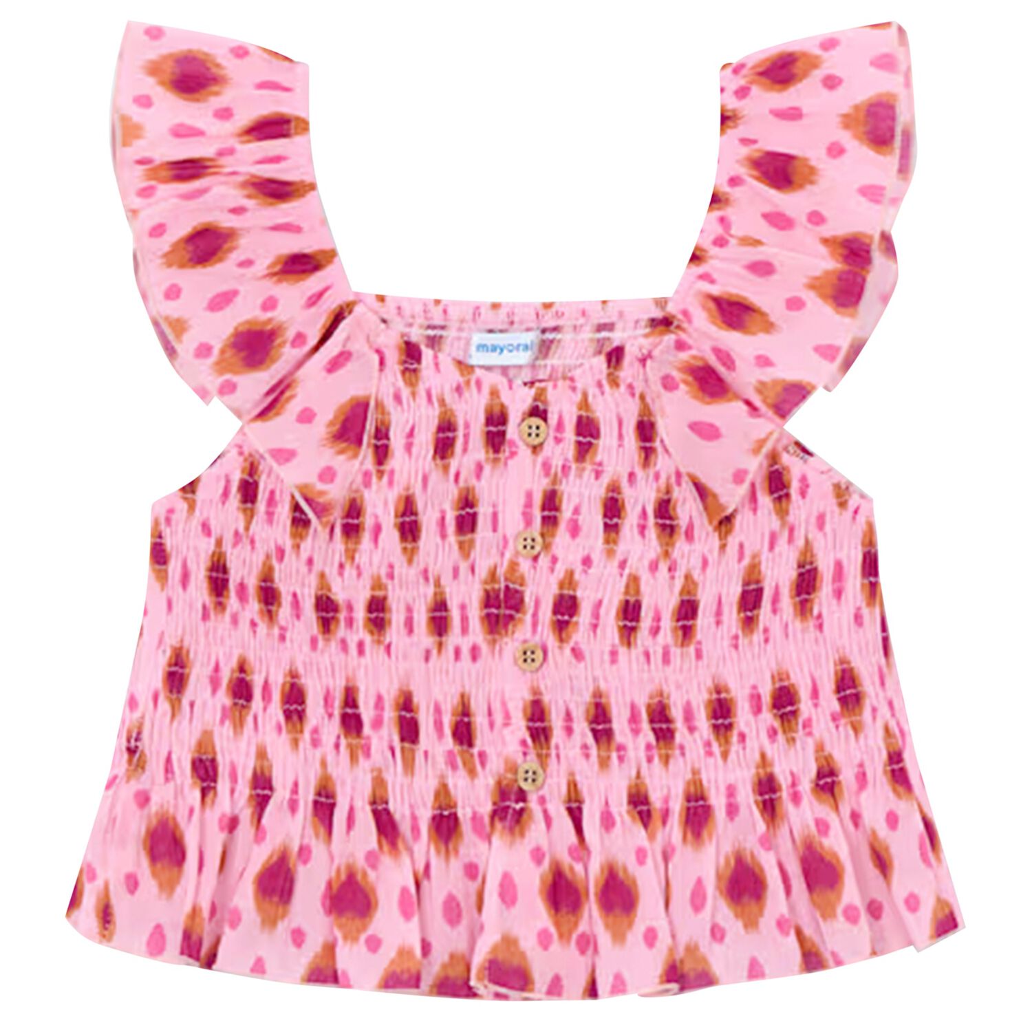 Girls Pink Ruffled Top, 1, hi-res
