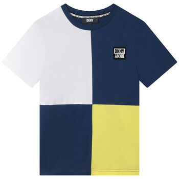 Boys Blue, White & Yellow Logo T-Shirt
