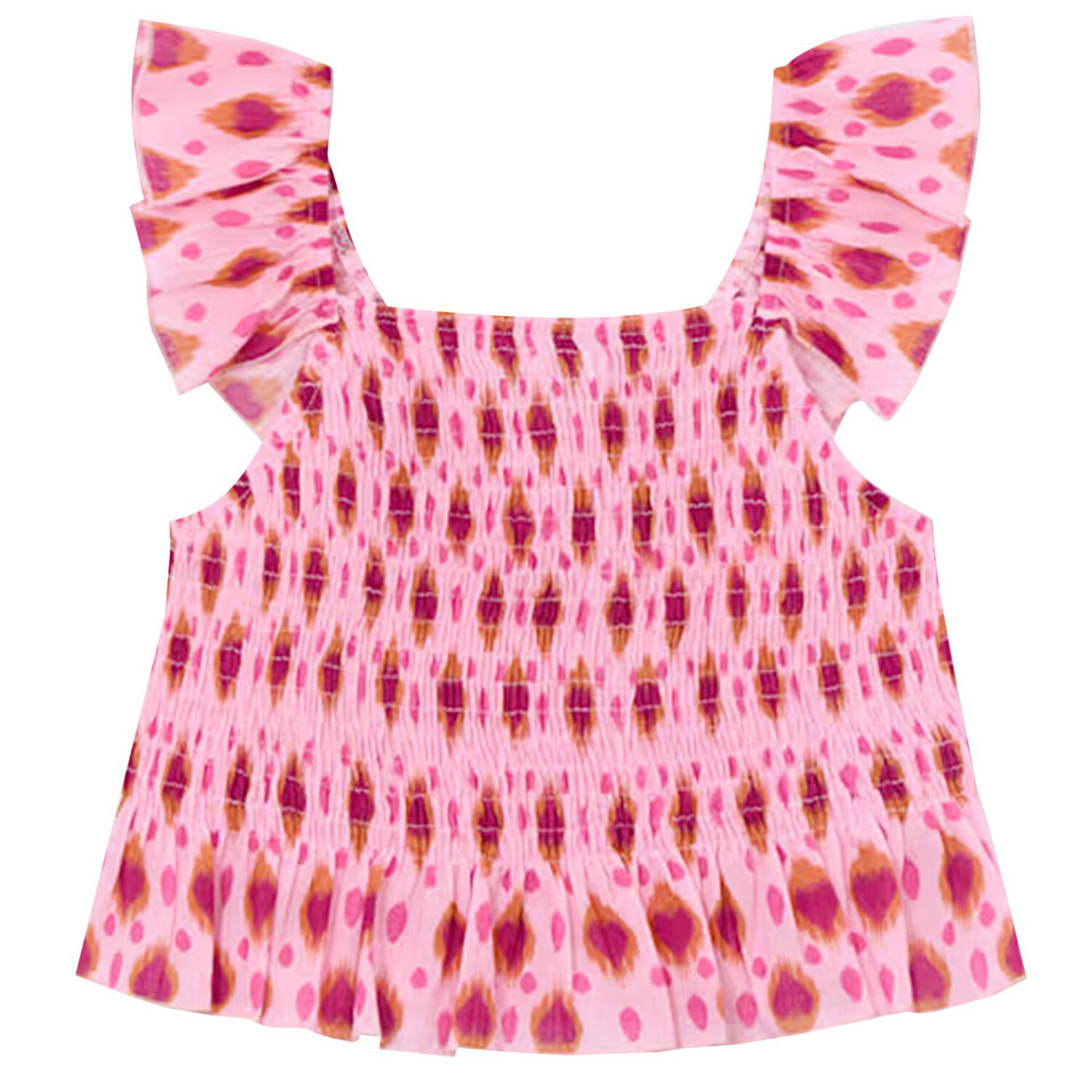Girls Pink Ruffled Top, 1, hi-res