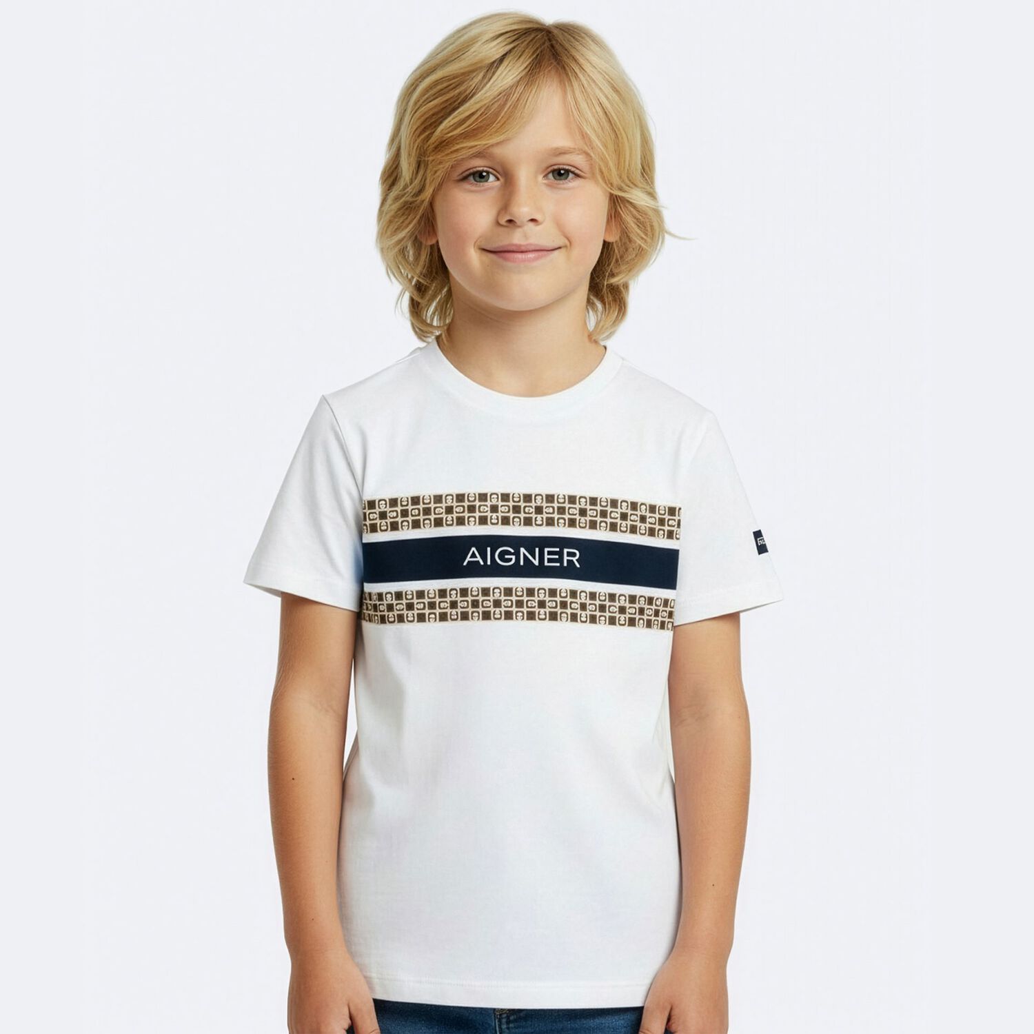 Boys White Logo T-Shirt, 1, hi-res