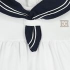 Baby Girls White & Navy Blue Logo Dress Set, 1, hi-res