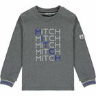 Boys Grey Logo Long Sleeve Top, 2, hi-res