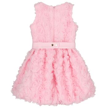 Girls Pink 3D Flower Dress