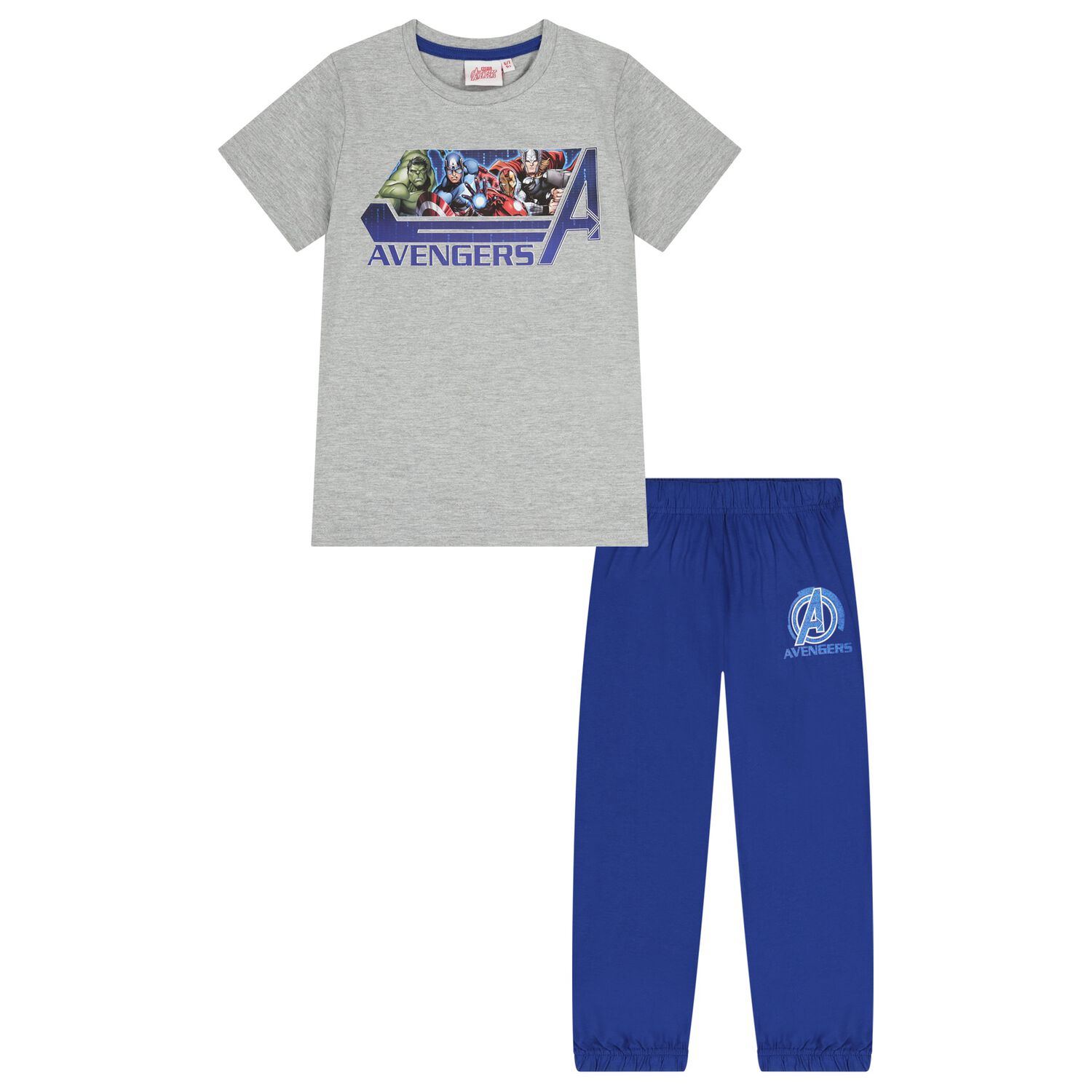 Boys Grey & Blue Avengers Pyjamas, 1, hi-res
