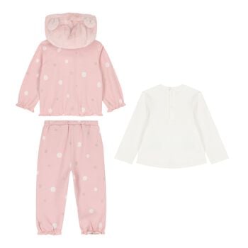 Baby Girls Pink & Ivory Bunny Tracksuit ( 3 Piece )