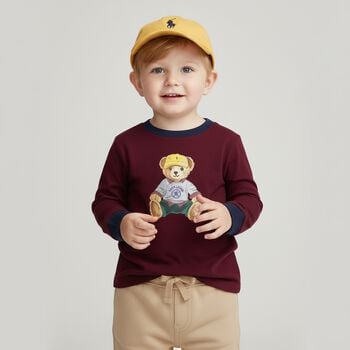 Baby Boys Red & Beige Tracksuit