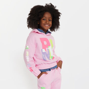 Girls Pink Hooded Top