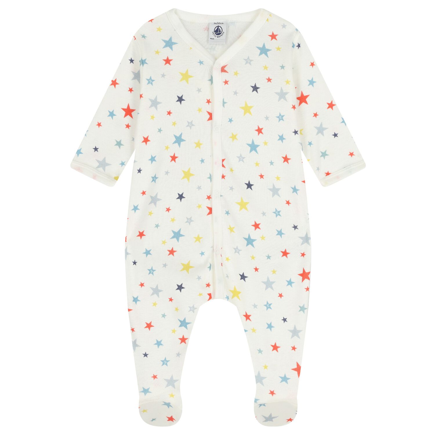 Baby Girls Ivory Star Babygrow, 1, hi-res