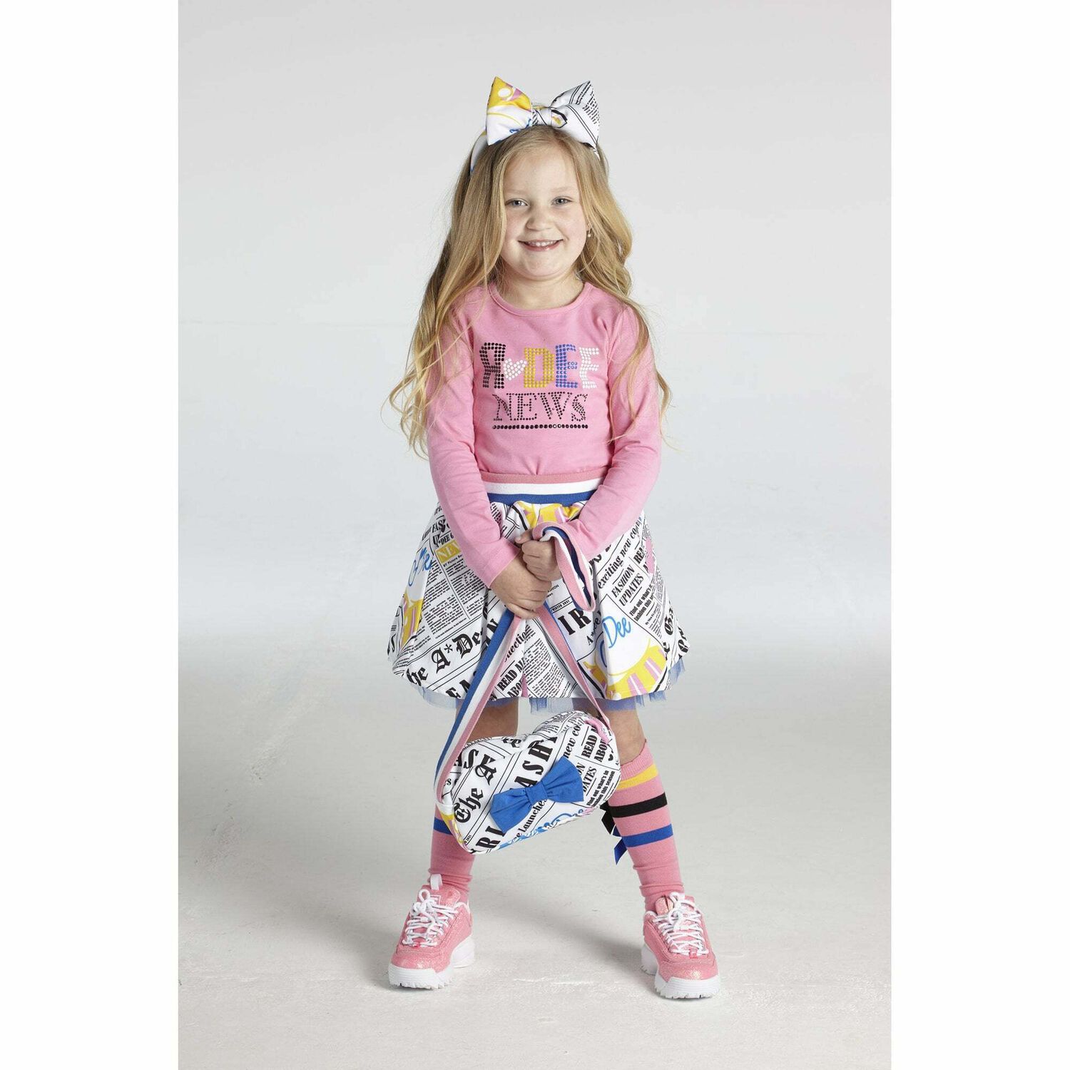 حقيبة كتف بفيونكة باللون الابيض, 1, hi-res