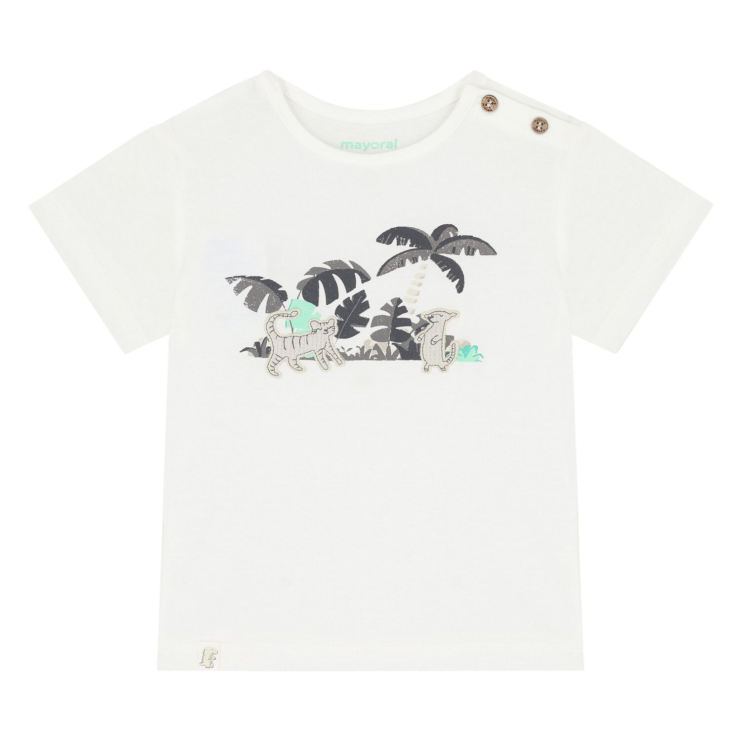 Younger Boys Beige Jungle Shorts Set, 2, hi-res