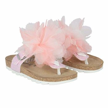 Girls Pink Floral Sandals