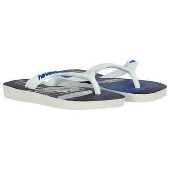 Blue Boys Star Wars Logo Flip Flops