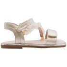 صندل للبنات من المعدن مزين بالزهور باللون الذهبي, 1, hi-res