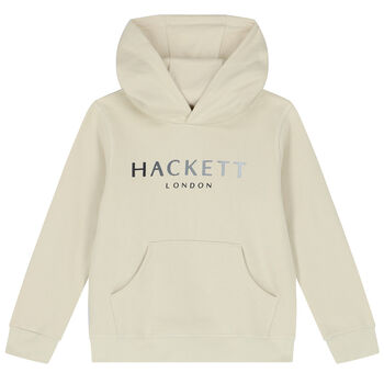 Boys Ivory Logo Hooded Top