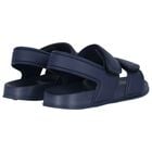 Boys Navy Blue Logo Sandals, 1, hi-res