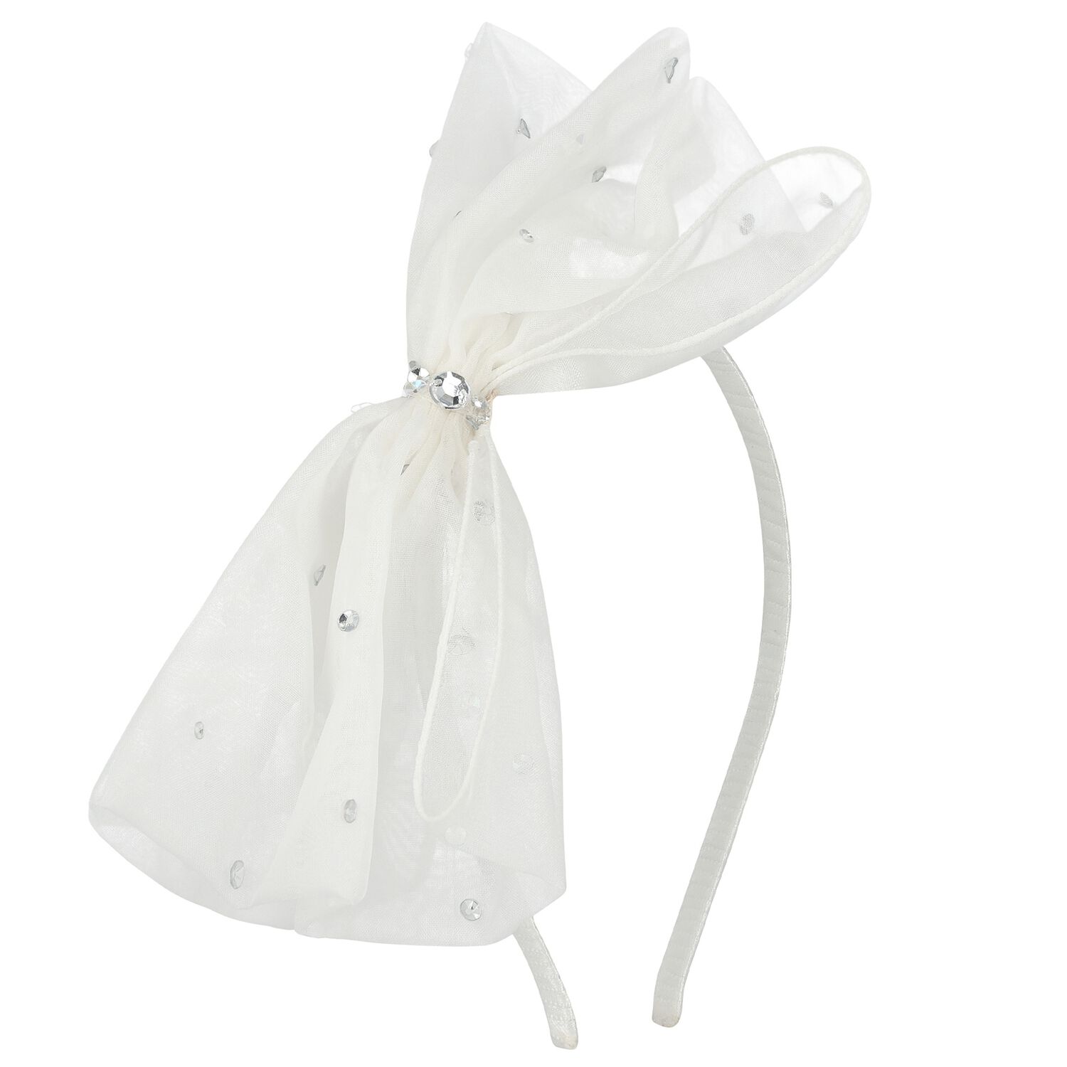 Girls Ivory Bow Headband, 2, hi-res image number null