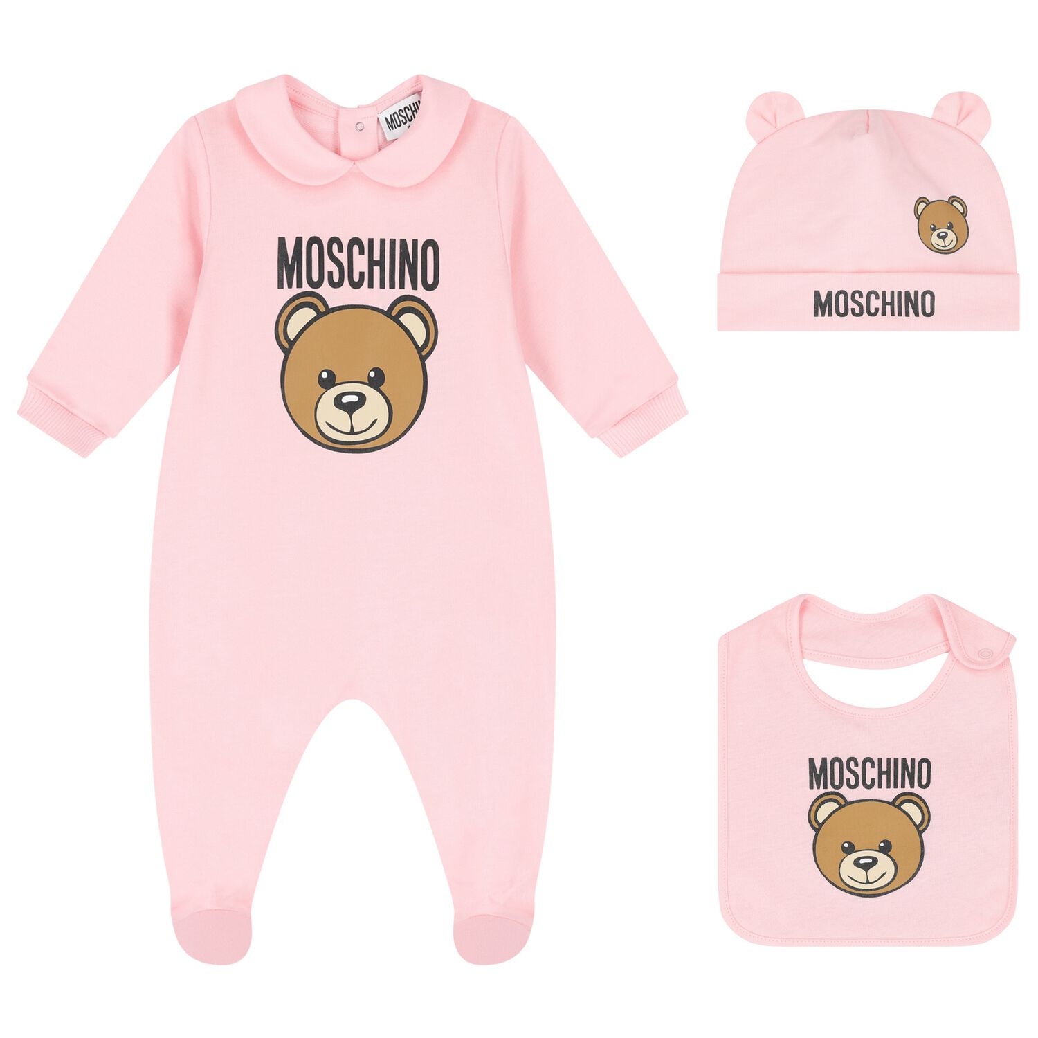 Baby Girls Pink Teddy Bear Logo Babygrow Gift Set, 5, hi-res