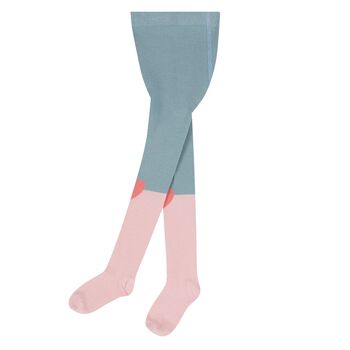 Younger Girls Pink & Blue Heart Tights