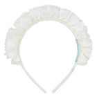 Girls White Ruffled Headband, 1, hi-res