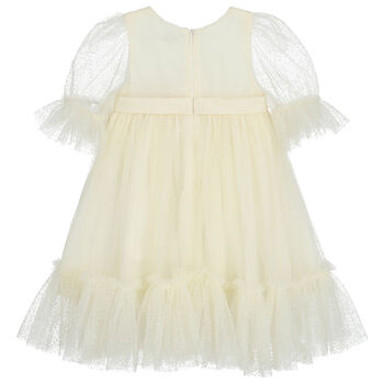 Younger Girls Ivory Tulle Dress