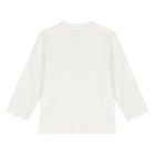 Younger Boys Ivory Teddy bear Long Sleeve Top, 1, hi-res