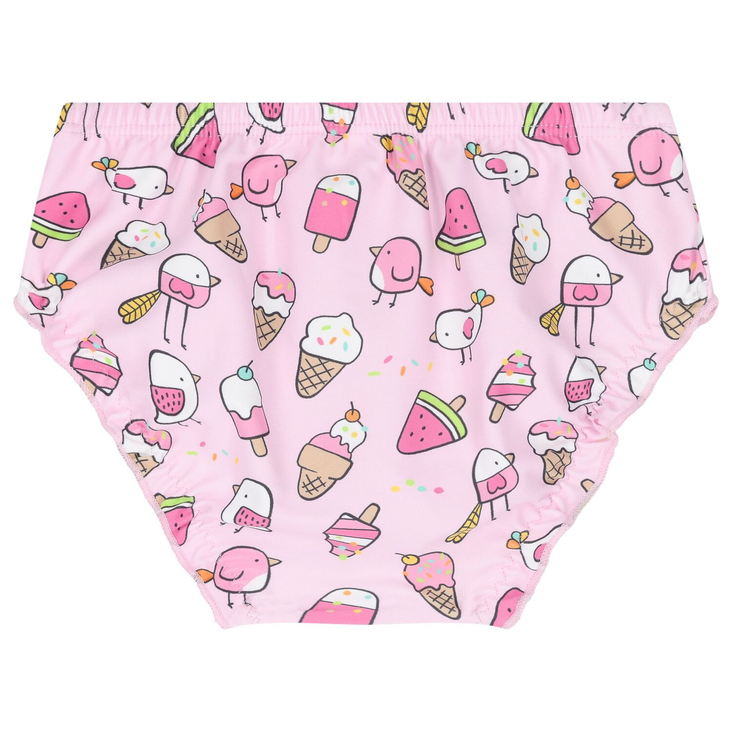 Baby Girls Pink Swimsuit Set with Hat, 2, hi-res image number null