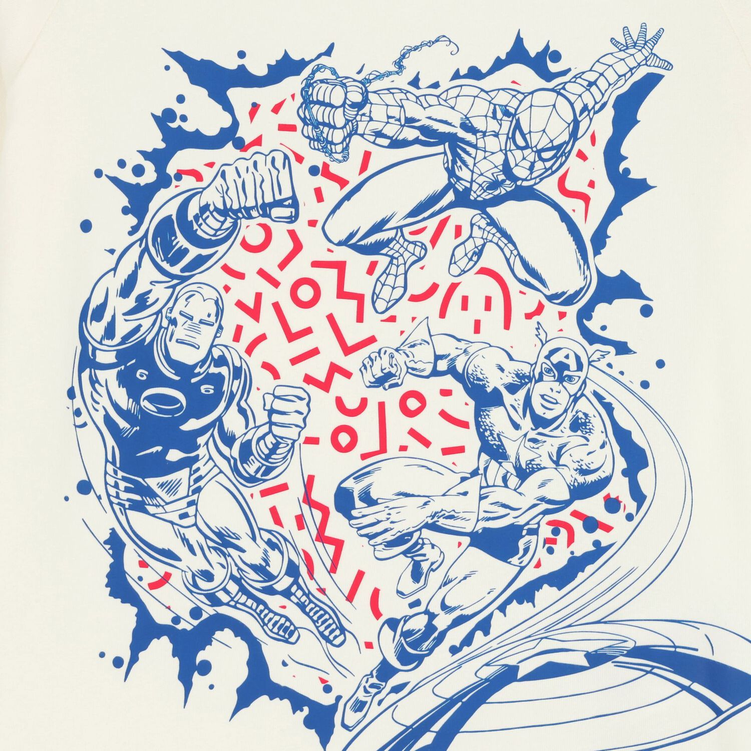 Boys Ivory & Blue Marvel Shorts Set, 1, hi-res