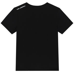 Boys Black Karl Print T-Shirt